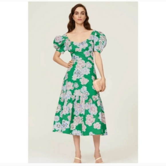 Taylor Dresses & Skirts - Tanya Taylor Danielle Floral Print Puff Sleeve Dress
